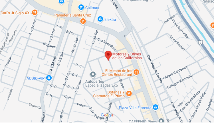 Mapa de Google de Motores y Drives