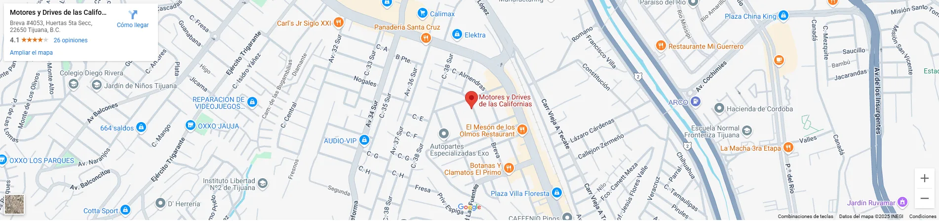 Mapa de Google de Motores y Drives